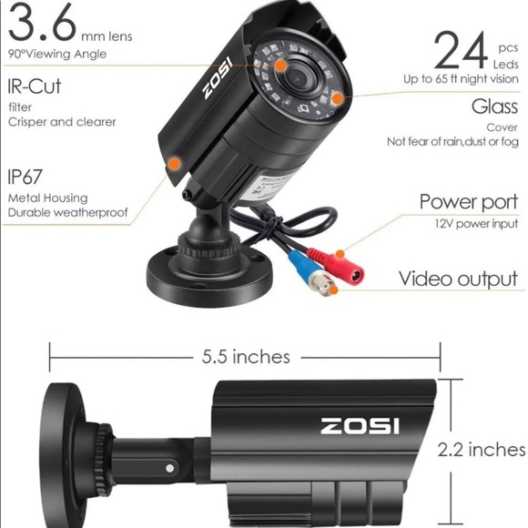 ZOSI 1080P SECURITY CAMERA - BNC - Picture 7 of 10